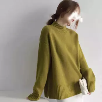 Европейский мягкий удобный кашемировый свитер из 100% шерсти женский короткий свитер с коротким воротником Свободный вязаный пуловер осень/зима