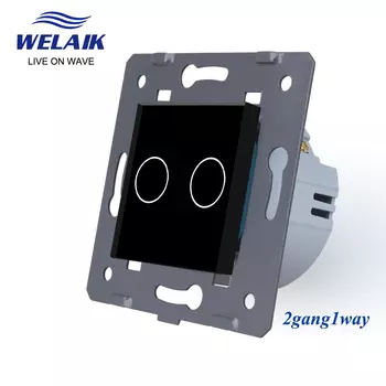 Европейский одинарный фейерверк WELAIK, 1 ~ 1000 Вт, 45*45 мм, 2 клавиши, 1 канал, Хрустальная стеклянная панель, умная светодиодная лампа, настенный сенсорный выключатель, 220 В, A921W