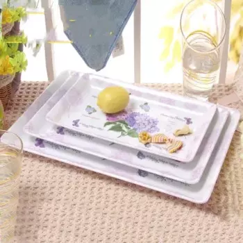 Европейский прямоугольный поднос для чашки комплект меламинового лотка, поднос для чая творческая фруктовая тарелка