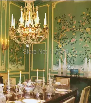 Европейский стиль, ручная роспись, шелковые обои, картина цветок с птицей, ручная роспись, обои, много фотографий на выбор