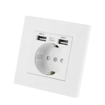 Евророзетки электрические, 16 А, с двумя USB-портами