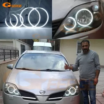 Отличный ультра яркий CCFL ангельские глазки набор колец светильник аксессуары для автомобиля для NISSAN PRIMERA P12 2002-2008