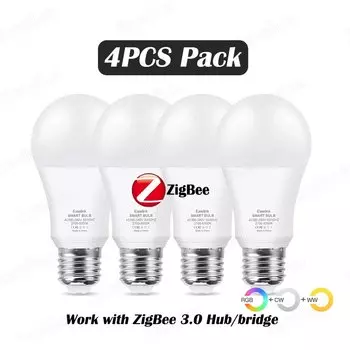 Excellux 4 шт. умная RGB+CW+WW светодиодная лампа E27 15 Вт