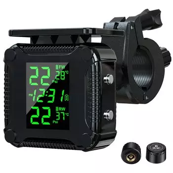 Extractme TPMS система контроля давления в шинах мотоцикла, ЖК-дисплей, солнечная зарядка, водонепроницаемый датчик температуры в шинах
