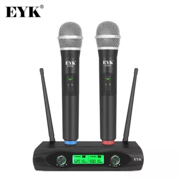 EYK E220U UHF беспроводной микрофон профессиональный 2-канальный ручной микрофон для караоке идеально подходит для свадебной вечеринки DJ пения церковного дома