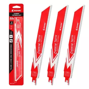 EZARC Лезвия для сабельной пилы карбидные 9 дюймов 8TPI 3 шт.