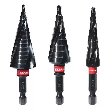 EZARC Ступенчатое сверло по металлу 4-32 мм, 3 шт.