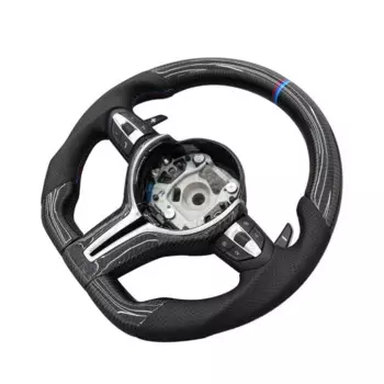 F30 Replacement Car Black Carbon Fiber M Performance Sports Steering Wheel Leather Steering Wheel for F30