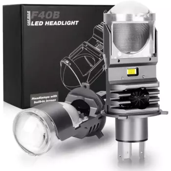 F40B светодиодный H4 линзы Bi Светодиодный Mini H4 лампы головного света Turbo проекционные лампы с высоким и низким освещением для автомобилей и мотоциклов