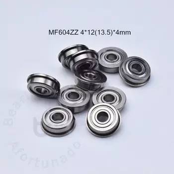 F604ZZ 10 шт. 4*12(13,5)*4(мм) фланцевый подшипник из хромированной стали, металлические герметичные высокоскоростные детали механического оборудования