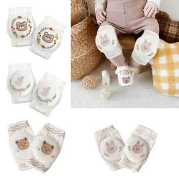 F62D 1 пара детских наколенников для прогулок, наколенники для ползания, хлопковые наколенники, защитные наколенники с вышивкой