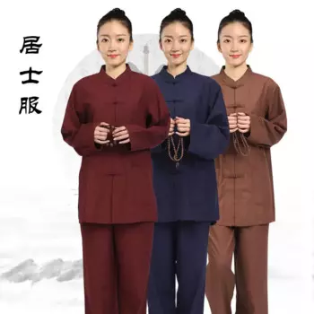 Fa Hui Plate Lay буддийская одежда женская Chaoshan Monk's Haiqing одежда для медитации костюм весна, лето, осень коричневый синий