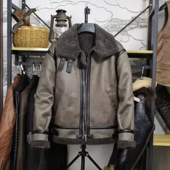 Фабрика 2024, винтажная меховая мотоциклетная Мужская летная куртка, зимняя новая Стильная утепленная Меховая куртка, Мужская трендовая меховая одежда