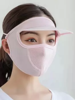 Facekini Женская Солнцезащитная маска в новом стиле, летняя шляпа UPF50 +, уличная нейлоновая Пылезащитная маска с защитой от ультрафиолета, сплошной цвет