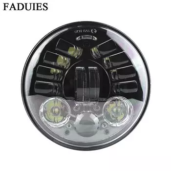 FADUIES 5,75 "круглые мотоциклетные адаптивные светодиодные фары для мотоцикла Harley Sportster 5, 3/4 дюйма, черный/хром