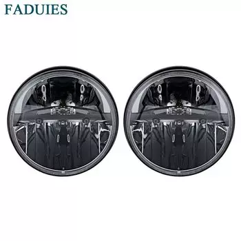 FADUIES 7 дюймов 36 Вт Светодиодный фар для джипа Wrangler JK Приглашаем посетить наших заказчиков выставку CJ TJ Hummer H1 H2 светодиодный проектор фары дальнего света-белый Hi/короче спереди и длиннее сзади) ЛУЧ (1 пара)