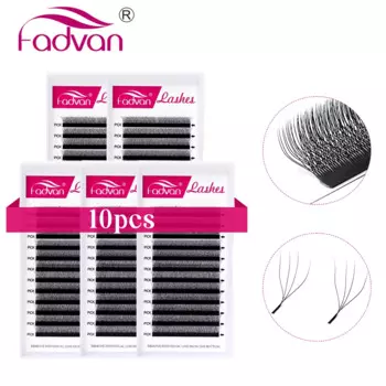 Fadvan 4D W ресницы в форме оптом 10 шт. искусственные норковые готовые объемные вентиляторы W стильные ресницы удобные мягкие натуральные объемные ресницы
