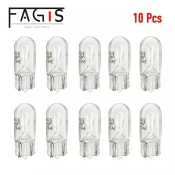 Fagis 10 шт. Автомобильный T10 Галоген W5W 194 158 Клинья 12 В 5 Вт Авто Лампа Теплый Белый Лампа Инструмента Свет Читания Габаритная Лампа