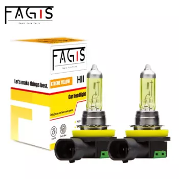 Fagis 2 шт. H11 12 В 55 Вт желтые фары 2800 К автомобильные фары авто противотуманные фары галогенные лампы