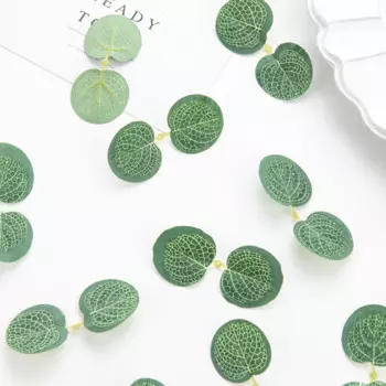 Искусственные листья эвкалипта из шелка, 50 шт., искусственные растения, Рождественский Декор для дома, свадебные венки, аксессуары для улицы, «сделай сам», скрапбукинг