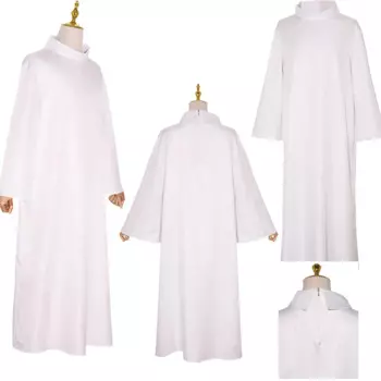 Фэнтези священники Косплей белый халат Ретро средневековые монахи плащ накидка Топ костюм костюмы фантазия Хэллоуин Карнавал женский костюм