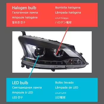 Фара AKD для Nissan Sylphy Sentra 2012-2015 DRL H7 светодиодный Bi, ксеноновая лампа в сборе, обновленный динамический сигнал, автомобильные аксессуары