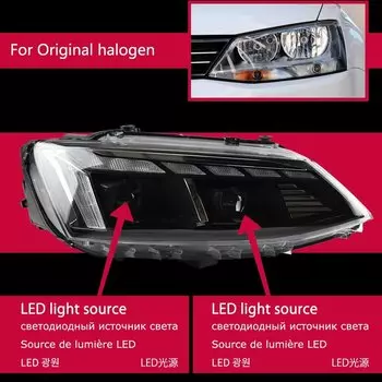 Фара AKD для VW Jetta Sagitar MK6 Светодиодная фара 2011-2018 Фара MK6 DRL Указатель поворота Дальнего света Объектив проектора Angel Eye