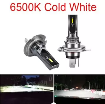 Фара автомобильная светодиодная, 4300K, 6500K, 80 Вт, 9005 лм, H1, H4, H7, H8, H9, H11, 9006, HB3, HB4, 2 шт.