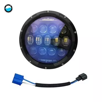 Фара для мотоцикла, 1 шт., 130 Вт, 7 дюймов, круглсветодиодный фары, янтарный сигнал поворота/ДХО для мотоцикла, уличное скольжение Softail FLHX FLD.