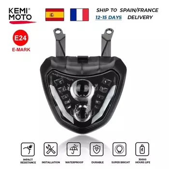 Фара MT07 2014-2017 светодиодная фара E-mark проектор DRL в сборе водонепроницаемые фонари для Yamaha MT 07 MT-07 FZ07 2015 2016 светодиодная