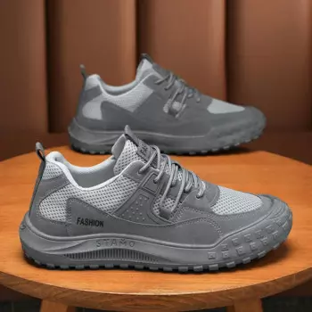 Fashion Mens Breathable Sports Shoes Lightweight Anti Slip Hiking Shoes Thick Sole Sneakers Comfortable Flats кроссовки мужские