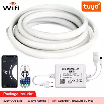 FastDeng Светодиодная лента Tuya Wifi 220V тёплый белый