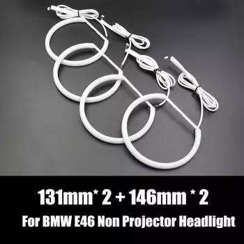 Фасветильник «ангельские глазки» из хлопка RGB для BMW E46 M3 E36 E39 седан/Фургон/купе, фара DRL Halo светильник APP, Bluetooth-совместимые автомобильные аксессуары