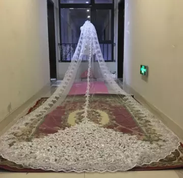 Фата свадебная блестящая с кристаллами, тюль для невесты, с аппликацией в виде расчески, с кружевной каймой, с бусинами, 5 м, на заказ