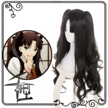 Fate/stay Night Rin Tohsaka парик длинный черный и темно-коричневый косплей парик из Аниме волос