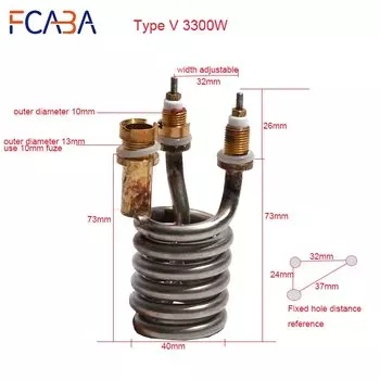 FCABA Трубчатый нагревательный элемент 220В 3200/3300/3400Вт