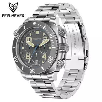 FEELNEVER оригинальные мужские часы NH35 из нержавеющей стали с календарем и сапфировым стеклом мужские часы лучший бренд 50 бар водонепроницаемые мужские часы