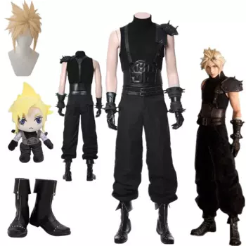 FF7 финальный костюм для косплея Cos «облачные войны», парик, фантастический костюм, кукла, мужской жилет, брюки, пояс, наряды на Хэллоуин, карнавальный костюм