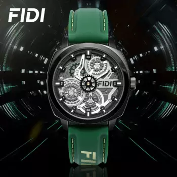 FIDI часы для мужчин, аналоговые кварцевые наручные часы с крутым циферблатом, уникальные модные часы с водонепроницаемым силиконовым ремешком, мужские часы FD107