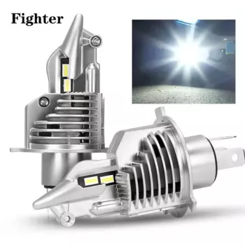Светодиодные лампы Fighter Foco H4 для автомобильных и мотоциклетных фар 72 Вт, светодиодные лампы H4 для автомобильных фар, светодиодные лампы H4 8000LM для автомобиля, 12 В, 24 В, 6000K