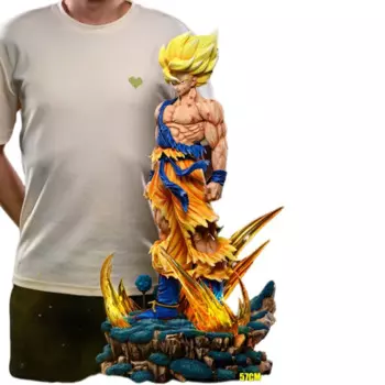 Фигурка героя аниме Du Studio Gk Son Goku Super Saiyan One Dragon Ball Z, светящийся гаражный набор, статуя, модель, игрушки в подарок, 75 см