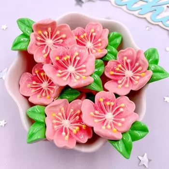Фигурки из смолы с цветком персика Diy Super Paradise