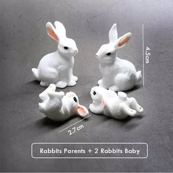 Фигурки кроликов INKANEAR из смолы
