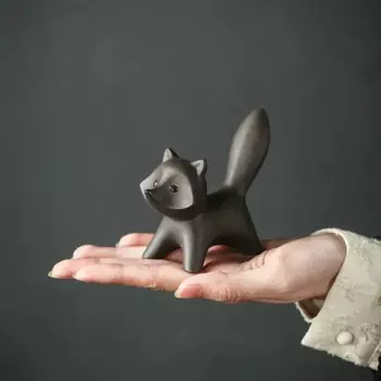 Фигурки лисы из фиолетовой глины NLSLASI