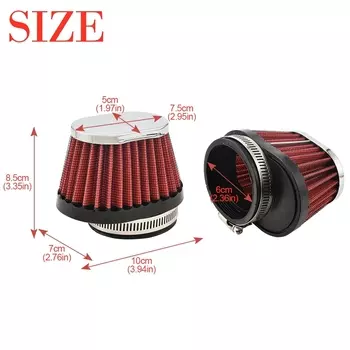 Фильтр для Фильтрации Выхлопных Газов мотоцикла, Высокопроизводительный воздушный фильтр с высоким потоком, модификация впускного воздуха в машину, впускной клапан малого калибра 51/55/60 мм