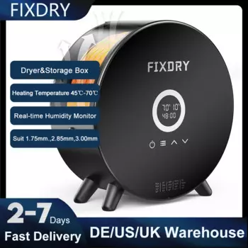 Филаментная сушилка для 3D-принтера FIXDRY NT2, 1 кг, коробка для хранения филамента, 360 °, охватывающий нагрев, максимальная температура 70 0-48h, набор времени