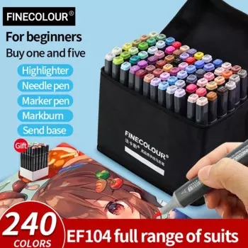 Finecolour EF104 Спиртовые маркеры с двойной головкой, эскизный дизайн, маркер-кисть, ручка для начинающих, манга, графический рисунок, товары для рукоделия