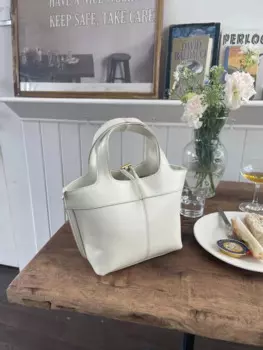 FIRMRANCH Летняя парусиновая панель в пасторальном стиле из воловьей кожи, контрастная ручная корзина, простая женская диагональная сумка-тоут, кошелек