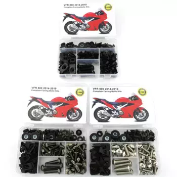 Подходит для Honda VFR800 2014-2016 2017 2018 2019 2020 2021, полный комплект болтов для обтекателя, стальные винты для кузова, зажимы для обтекателя, крепеж