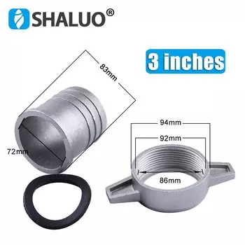 Фитинги для водяного насоса, алюминиевые соединительные ключи для труб, 2 дюйма, 3 дюйма, с резиновой прокладкой, соединитель насоса, фитинг для труб, бензиновые детали